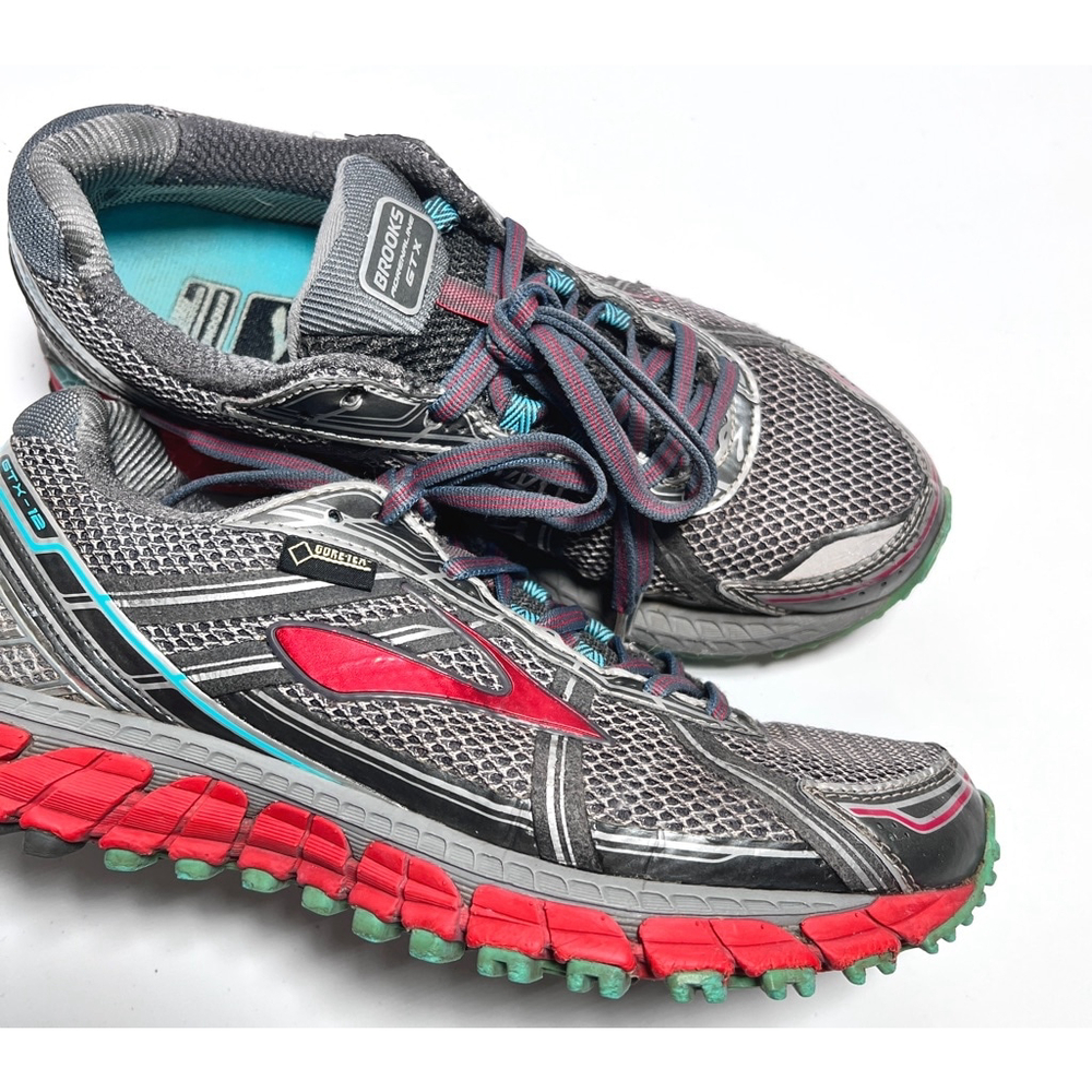 Brooks Womans Sneakers GTX Running Shoes Training Gray Red Size 8 Gore-tex - Picture 8 of 9